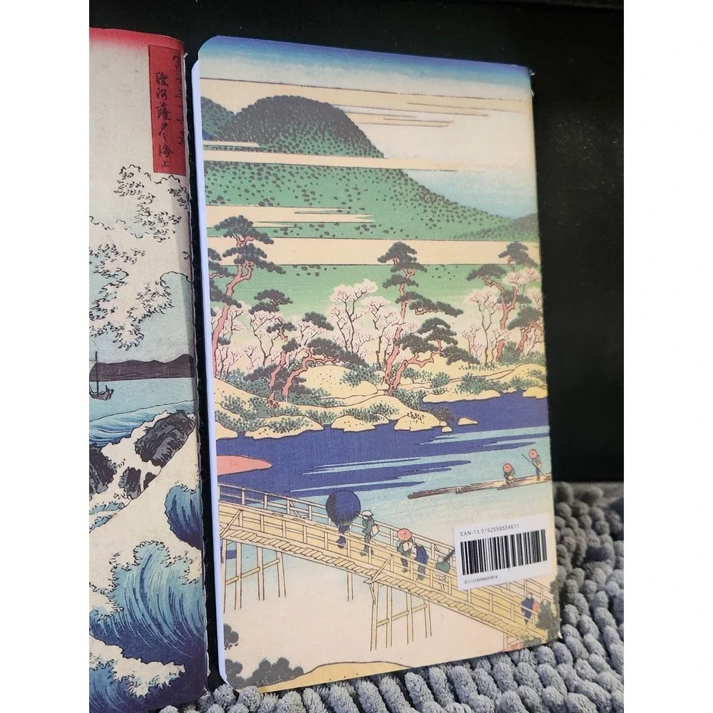 Chinese Lined‎ Journals with Ocean, Mountains, Tree Scenes Haiku Style Set of 3
